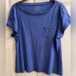 TALBOT~BLUE PULLOVER BLOUSE~XLP